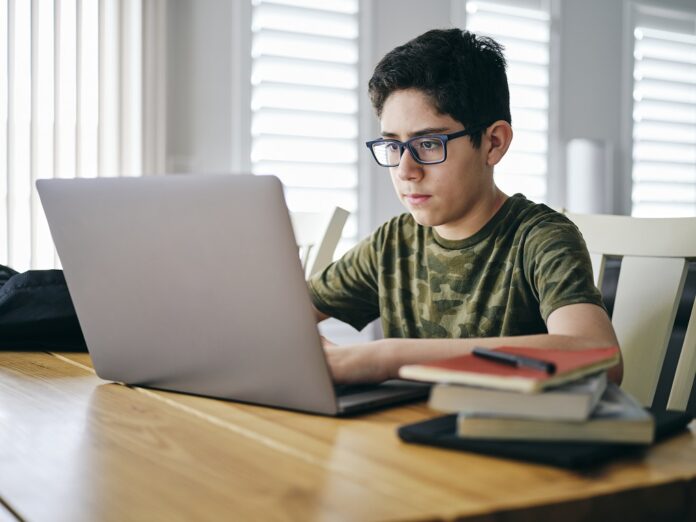 Students Learning via Computer at Home