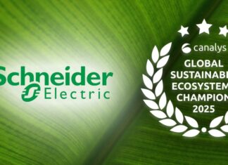 Canalys reconoce a Schneider Electric como campeón en sostenibilidad Schneider Electric obtuvo el reconocimiento de Canalys.