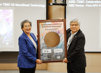 AMD logra primer hito de silicio en producto TSMC N2 Lisa Su (AMD CEO), C C Wei (TSMC CEO)