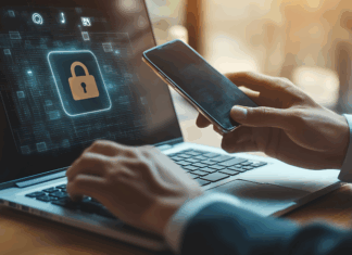 Consejos para proteger la operación financiera en línea del phishing person-using-phone-with-lock-screen