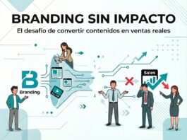 Branding sin impacto: el desafío de convertir contenidos en ventas reales embudo de ventas IT que muestra la desconexión entre el branding y la conversión de ventas en América Latina.