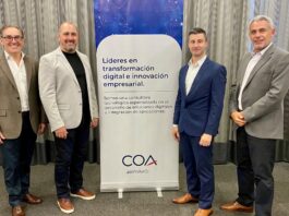 COA impulsa la IA y analítica avanzada para acelerar decisiones empresariales Leonardo Cucci, Sales Director para COA Latinoamérica; Carlos Pelloni, Senior Manager Data, IA y GRC para COA Latinoamérica; Hernán Curras, Senior Manager, Management Consulting para Latam y José Vidal, Country Sales Director COA Perú.