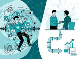 Más allá del Like: alinear el alcance de marketing con resultados de caja Ilustración sobre la diferencia entre métricas de vanidad en marketing digital y el flujo de ventas real en el sector IT B2B