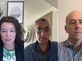 Inteligente por naturaleza: Sophos presenta su nueva suite de ciberseguridad con IA nativa Alex Rose (Expèrta), Raja Patel (Presidente) y Joe Levy (CEO de Sophos) en la videoconferencia de lanzamiento de Sophos Fusion.