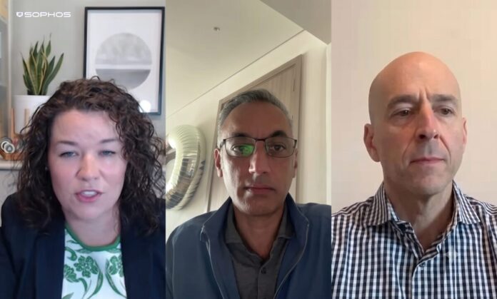 Portada-nota-Sophos-con-Alex-Rose-Raja-Patel-y-Joe-Levy Alex Rose (Expèrta), Raja Patel (Presidente) y Joe Levy (CEO de Sophos) en la videoconferencia de lanzamiento de Sophos Fusion.