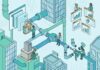 Demanda B2B en Latam: Por qué los formularios tempranos frenan tus ventas de TI Ilustración isométrica de un pipeline o tuberías de marketing tecnológico B2B con un candado que bloquea el contenido, analistas revisando métricas en pantallas y un mapa de América Latina, representando los errores estratégicos en la generación de demanda.