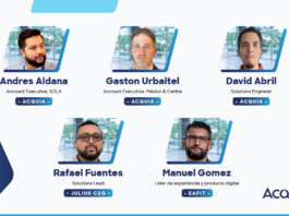 IA a escala e identidad de marca: la estrategia de Acquia y EAFIT para gestionar activos Caso de éxito de EAFIT con Acquia DAM, con Andrés Aldana, Gastón Urbitel y David Abril (Acquia), Rafael Fuentes (Julius C2G), y Manuel Gómez (EAFIT).