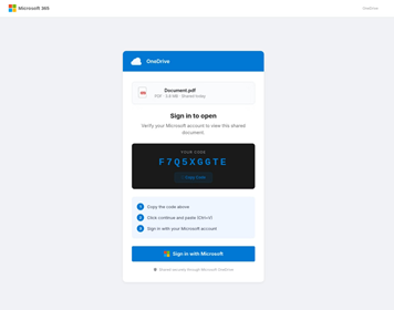 Ejemplos de páginas de phishing que solicitan introducir el código.